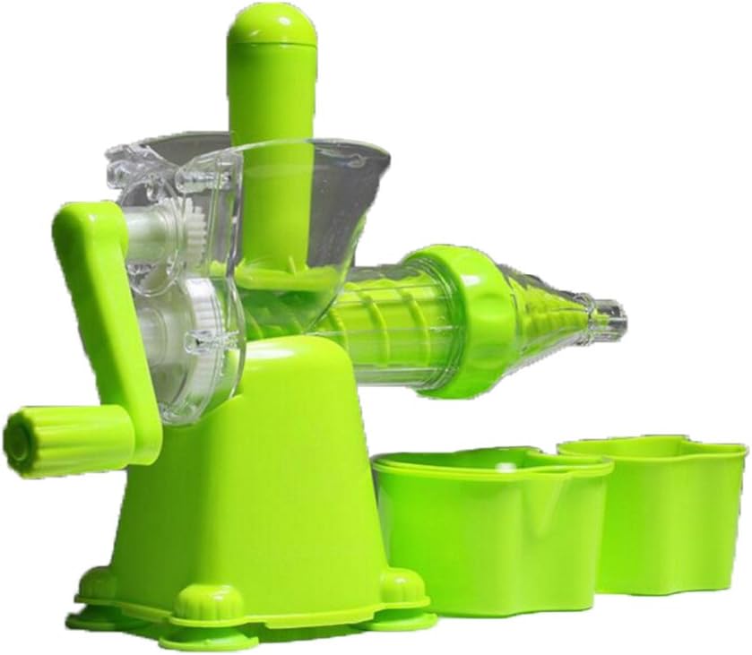 Manual Juicer, Multi Functional Slow Masticating Single Auger Assembled Manual Fruit Juicer Ideal for All Fruit Vegetable with Cup Green