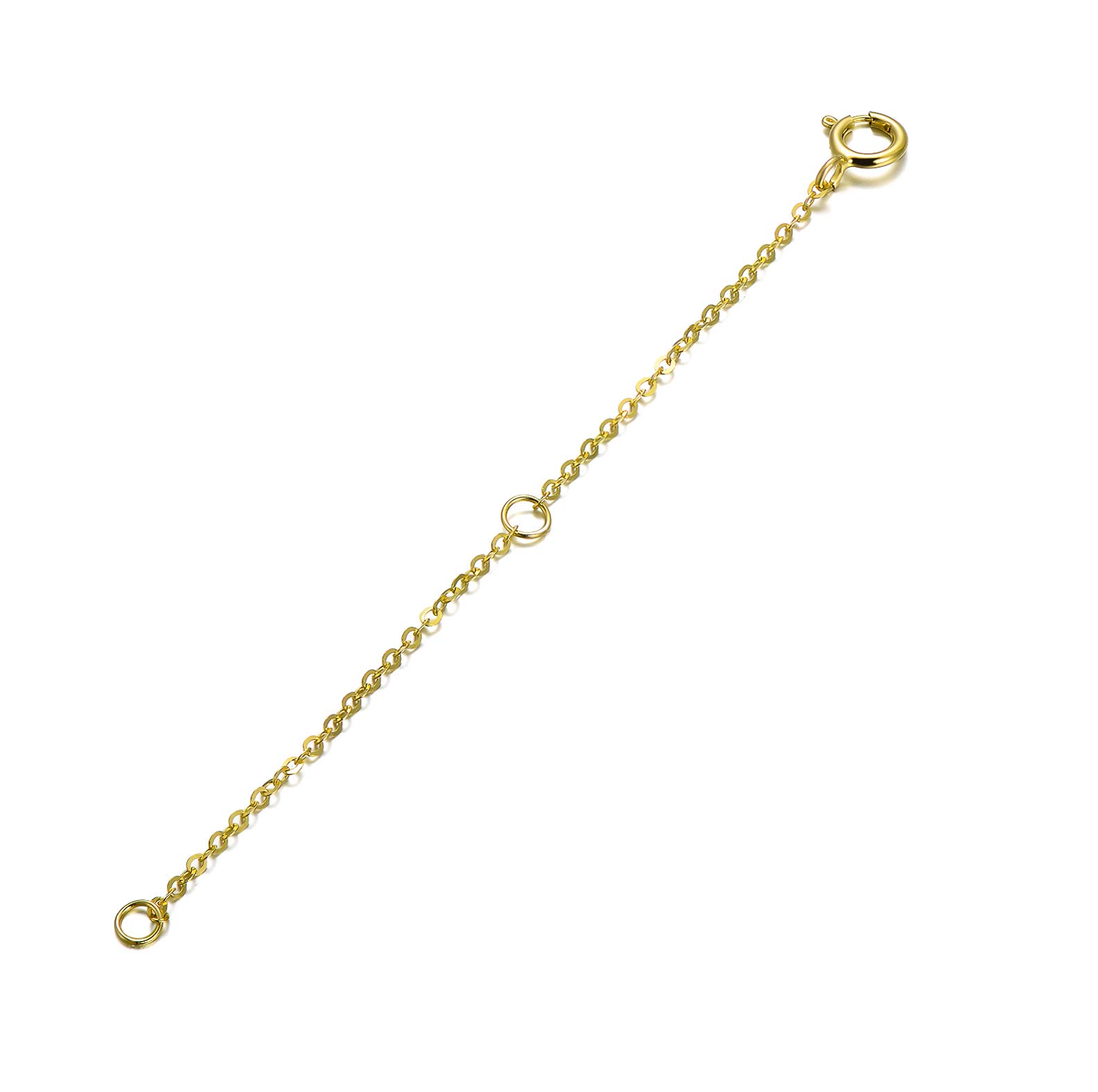 SISGEM Necklace Extender Chain, 9ct Yellow Gold Flexible Necklace Chain Extender with 1/2 inch Extension for Necklace Bracelet Anklet Choker