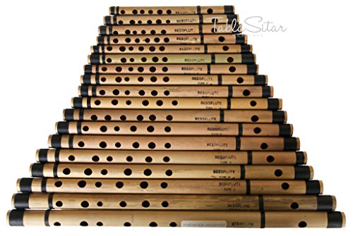MAHARAJA Set of 18 Pcs Bansuri - Indian Bamboo Flute Set (PDI-ABE)