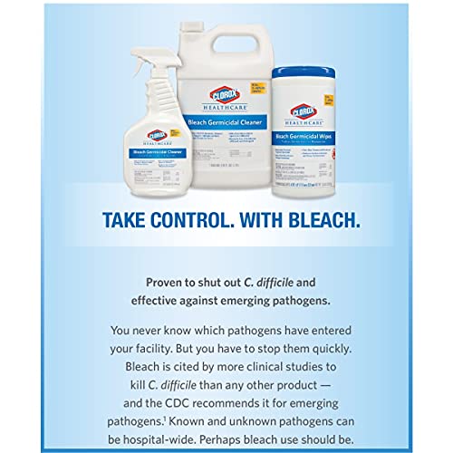 Clorox Healthcare Bleach Germicidal Wipes Refill, 110 Count Pouch, Pack