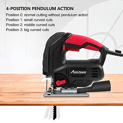 Jigsaw, AVID POWER 5.0A 3000 SPM Jig Saw with Variable Speed, Bevel
