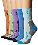 YUEDGE 5 Pairs Women's Cushion Cotton Crew Sports Athletic Hiking Socks