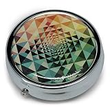 gopillable Kaleidoscope Pattern Pill Box; Red, Green, Blue, and Orange for Pocket or Purse