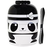 CuteZcute 2-Tier Kids Bento Lunch Box Food Container, Baby Ninja Panda