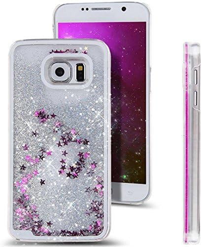 Rejected all traditions 3D Bling Dynamic Flowing Liquid Glitter Water Sparkly Quicksand Stars Case Cover Dirt-Resistant For Samsung Galaxy S6 G920 - Silver