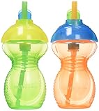 Munchkin Click Lock 2 Count Flip Straw Cup, 9 ounce (colors may vary)