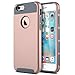 ULAK iPhone 6 Plus Case,iPhone 6s Plus Case, Slim Dual Layer Scratch Resistant Hard Back Cover Shock Absorbent TPU Bumper Case for Apple iPhone 6 Plus, iPhone 6s Plus 5.5 inch-Rose Gold/Grey