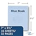 Roaring Spring Exam Book 8.5 x 7 Inches 16 Sheets/32 Pages Wide Ruled with Margin Blue Cover Sold as Pack of 50 Books (77414)