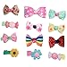 Hair Clips Barrettes Ribbon Bows - 12 pcs of Uniquely Designed For Baby, Toddler, and Young Girls