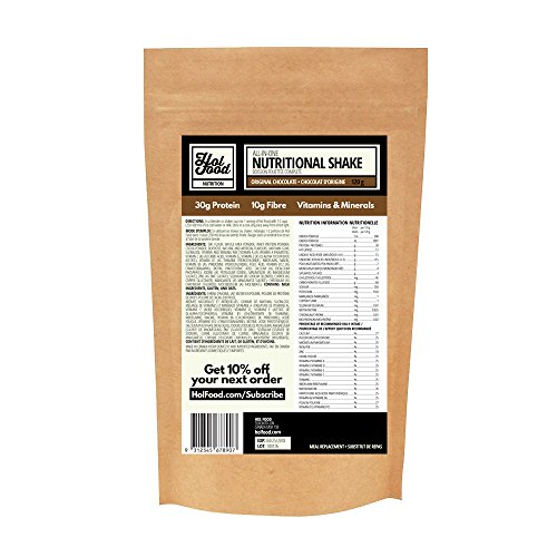 Hol Food Whey Protein + Vitamin Shake - Fast Delicious Meal Replacement Shake for Men & Women - Protein, Fibre, Soy-Free - Original Chocolate, 120g
