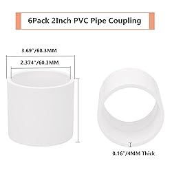 6Pack 2" PVC Pipe Coupling Adapter Pipe Fittings