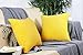 sykting Decorative Pillow Covers Solid Super Soft Short Plush Fuzzy Throw Pillow Covers for Bed Couch Chair Pack of 2 Square 18x18 inch Yellow