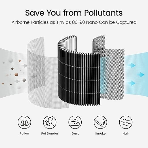 smartmi Air Purifiers for Home, Works with HomeKit Alexa, Smart Air Purifier with Handle, Auto Mode, 19db, 0.08 µm Particles Captured, H13 HEPA Filter, P1 Dark Grey