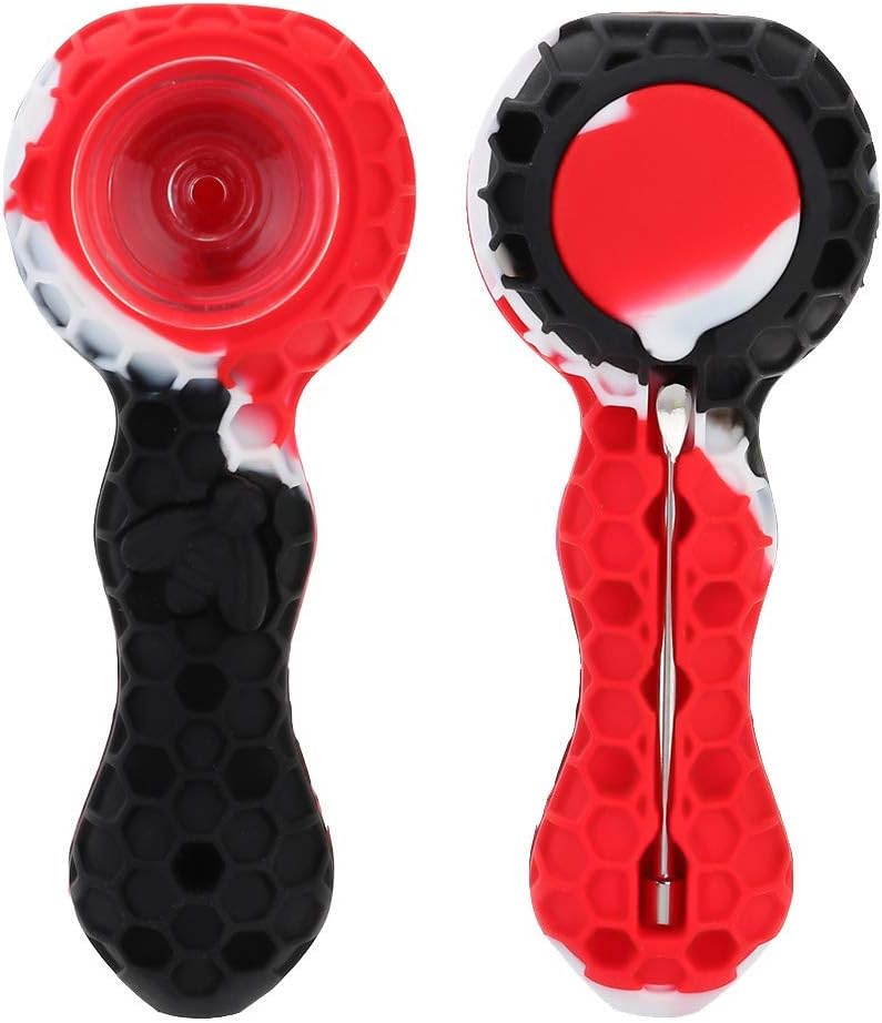olyee Indestructible Honeycomb Silicone Straw with Cleaner Cover and Glass Free Decorative Bowl Inside(Colour-3)