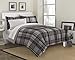 Loft Style Ultimate Plaid Ultra Soft Microfiber Bedding Comforter Set, Gray, Twin