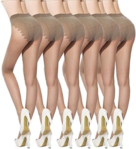 Pantyhose for Women Sheer Stockings 3 Packs Full Length Reinforced T Crotch 15 Denier