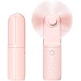 Coohea Handheld Fan Powerful Mini Fan USB Rechargeable Portable Fan Battery Operated Small Fan Little Makeup Lash Fan Hand Held Personal Fan for Travel Beach Vacation, 10-15.5H Working, Pink