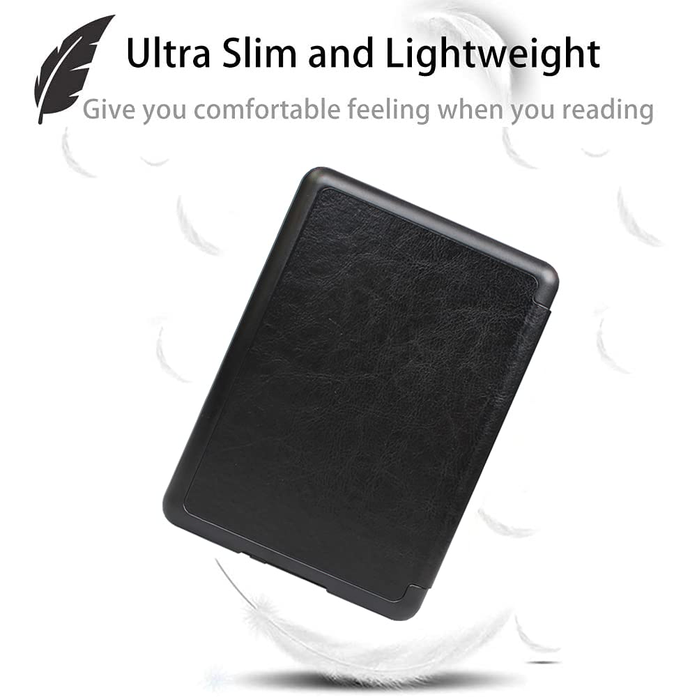 SCSVPN Kindle Paperwhite Case 10th Generation 2018 Release(Model No.: PQ94WIF) - Hand Strap, Auto Sleep/Wake Function - Slim PU Leather Protective Cover for 6'' Kindle Paperwhite 2018 E-Reader, Black