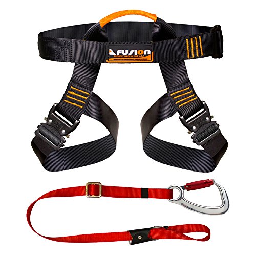 Fusion climb pro backyard zip line kit harness lanyard bundle fk-…