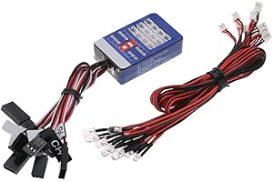 Goolsky 12 LED Lighting System Kit Steering Brake Smart Simulation Flash Lights for 1/10 Scale Models RC Car Yokomo Tamiya HSP HPI AXIAL RC4WD Traxxas