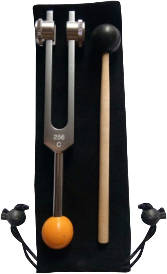 Yiwann Tuning Fork, Tuning Fork 256C - with Buddha Bead Base for Ultimate Healing and Relaxation Gift