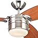Westinghouse 7247400 Lavada One-Light Reversible Three-Blade Indoor Ceiling Fan, 48-Inch, Brushed Nickel Finish with Opal Frosted Glass