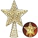 Juegoal 20 Lights Star Tree Topper, Gold Christmas Treetop Decoration - 9