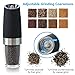 Gravity Electric Salt and Pepper Grinder Set with LED Light, Battery Powered Salt and Pepper Mills, Automatic Salt and Pepper Shakers & Adjustable Coarsenes,2 PCS (Black)