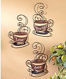 Set of 3 Metal Coffee Cups (Kitchen)