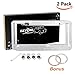 2 Pack Bling License Plate Frame EZYKOO Diamond Sparkly License Plate Frame,Crystal Stainless Steel License Plate Holder with Gift Box, Rhinestone License Plate Cover