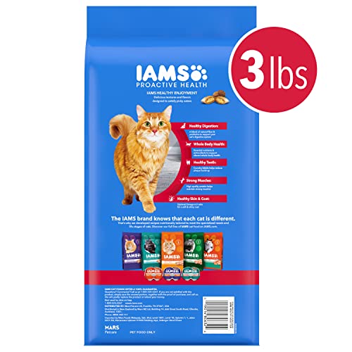 IAMS HEALTHY ENJOYMENT DRY CAT FOOD CHICKEN & BEEF RECIPE, 3 LB. BAG