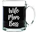 Shop4Ever Wife Mom Boss Glass Coffee Mug