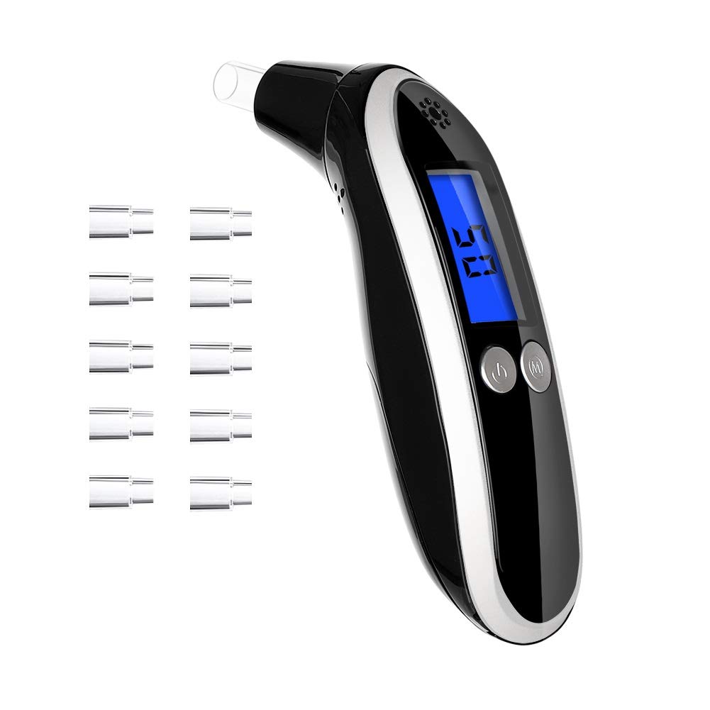 EEK-Brand Ketone Meter Professional Grade Digital Ketone Breath Analyzer Tracing Ketosis Status with 10 Mouthpieces (Black)