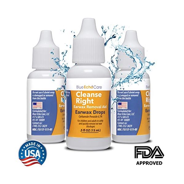 Cleanse Right Ear Wax Removal Drops Ear Drops Bottle to Remove Earwax Blockages Safe and Easy