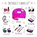 PixieCrush Pretend Play Makeup Kit. Designer Girls Purple Sparkle Bag Deluxe Makeup Set