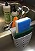 Adams of Saratoga Kitchen Sink Plastic Draining Saddle Sponge Holder, Sponge and Scouring Pad Caddy-Grey