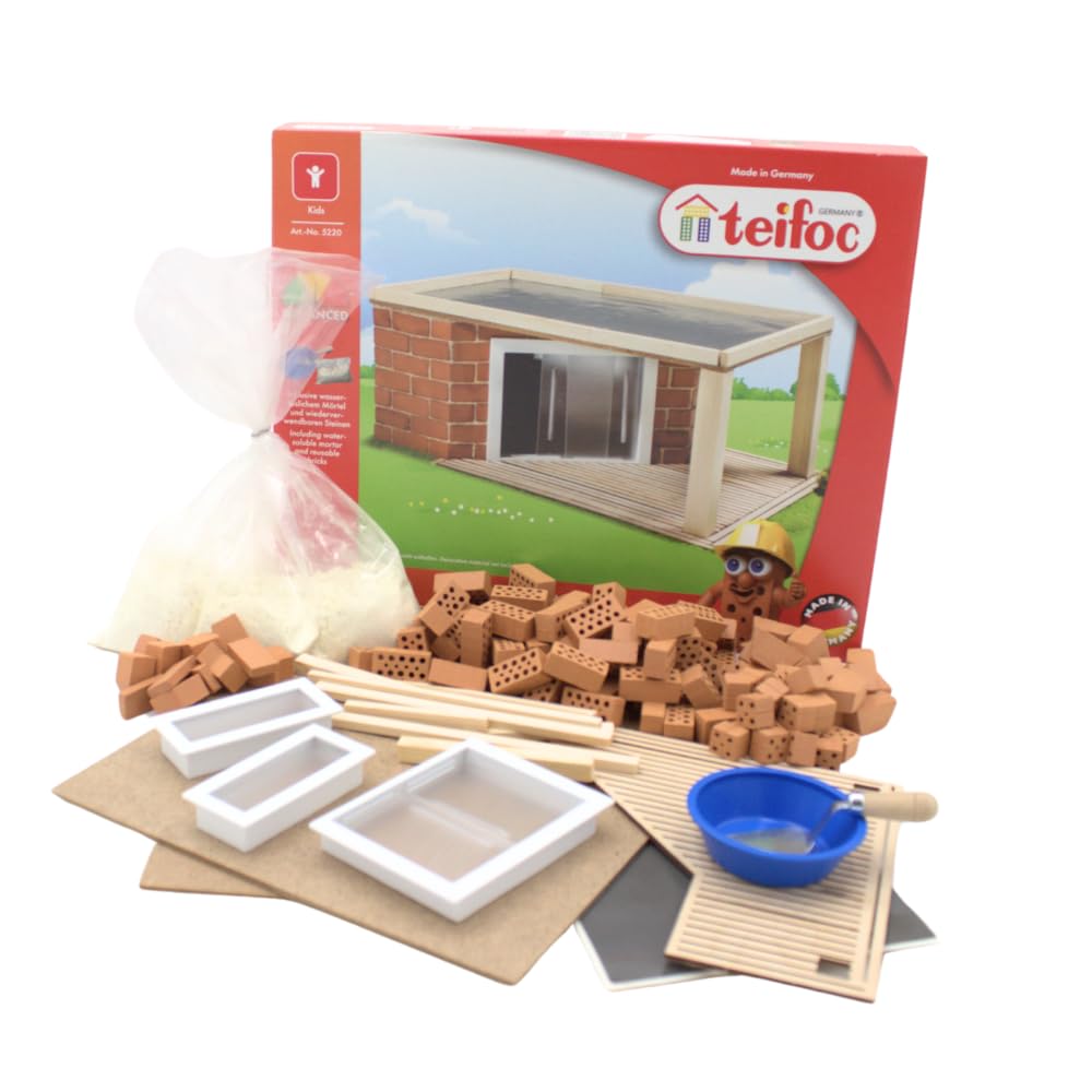 teifoc Germany 5220 Brick Building Kit - Garden Shed, 135 Components, Creative Construction Set, DIY Construction Toy for Children from 6 Years