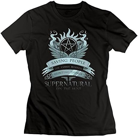 Abbas Women's Supernatural Family Business Saving People Hunting Things Tees XXL Black