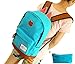 Moolecole Leather & Canvas Backpack School Bag with Cat's Ears Design Sky Blue