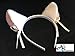A&S Creavention Cat Ear Cosplay Headband and Accessories - White Ear Tail Set