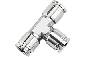 TAILONZ PNEUMATIC 3/8" OD Tee 304 Stainless Steel Push to Connect Fittings 3 Ways Tube Connect Push Fit Push Lock PE-3/8 (Pack of 1)