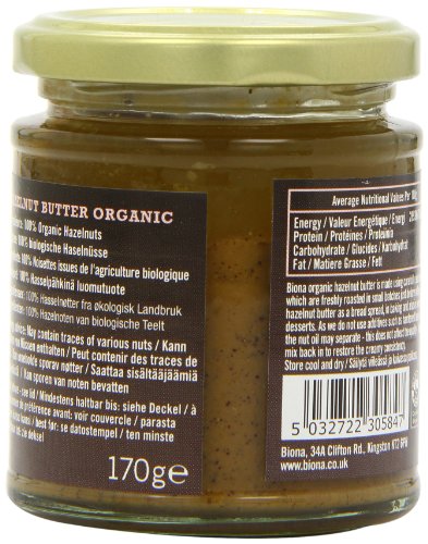 Biona Organic - Hazelnut Butter - 170g (Pack of 3)
