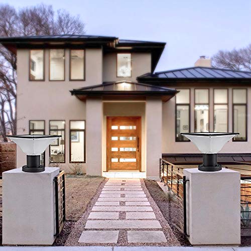 Solar Post Cap Lights Outdoor,Dusk to Dawn Auto On/Off Solar Powered