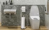 YUET Freestanding Toilet Paper Holder Stainless Steel Brushed Nickel 5 Roll view 8