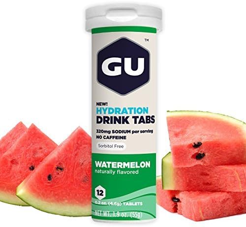 GU Hydration Electrolyte Drink Tablets, Watermelon, 8 Count by GU Energy Labs