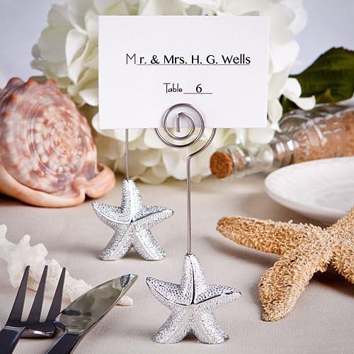 Shimmering starfish design place card holder favors [SET OF 48] by FashionCraft Wedding Favors