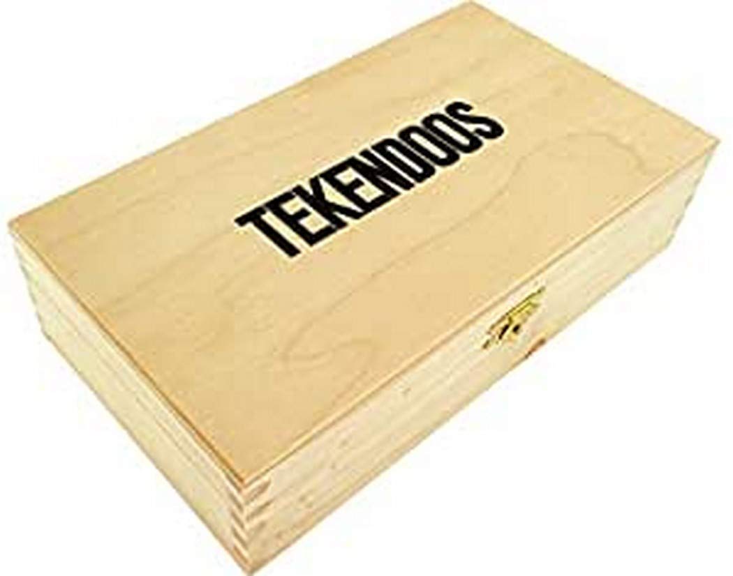 Kangaro Drawing Box with 3 Inner Compartments Unpainted, Size 25 x 14 x 6.5 cm, Metal Clasp 2.8 x 1.5 cm