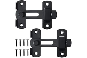 SAYAYO Door Latch 2 Pcs, Black Door Lock Latch, SUS304 Stainless Steel Sliding Barn Door Lock, Slide Bolt Gate Latch for Cabi