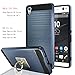 Sony Xperia XA Ultra / Xperia C6 Case With Phone Stand,Ymhxcy [Metal Brushed Texture] Hybrid Dual Layer Full-Body Shockproof Protective Cover Shell For Xperia C6-LS Metal Slate