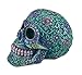 Zeckos Floral Day of The Dead Aqua and Purple Sugar Skull Coin Bank
